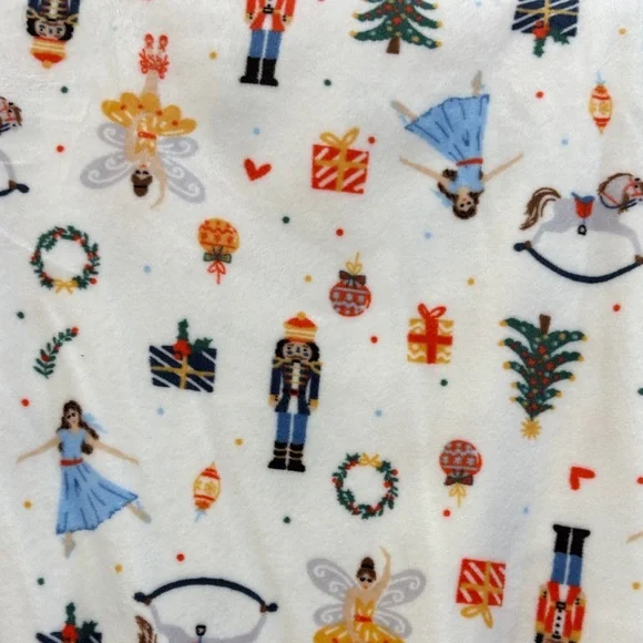 Cuddl Duds Pajama Set White with Festive Print - Picture 4 of 5